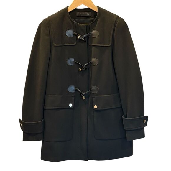 Zara Toggle Full Zipper Coat - Black - Women's S - Picture 1 of 7